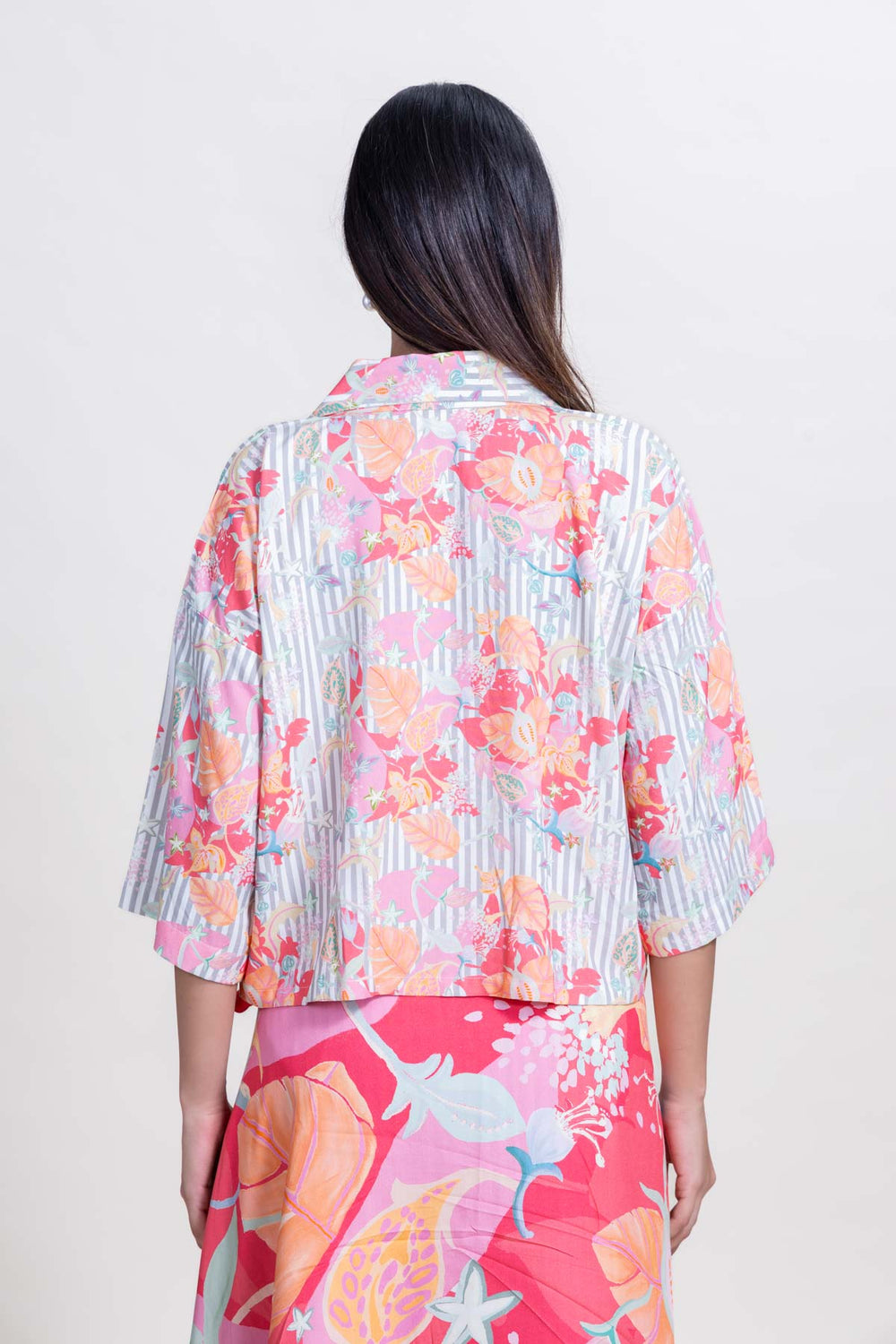 TOPS Vasaka Striper Crop Top (Full On Fuchsia)