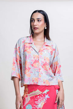 Vasaka Striper Crop Top (Full On Fuchsia)