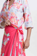 BOTTOMS Vasaka Layered Wrap Skirt (Full On Fuchsia)
