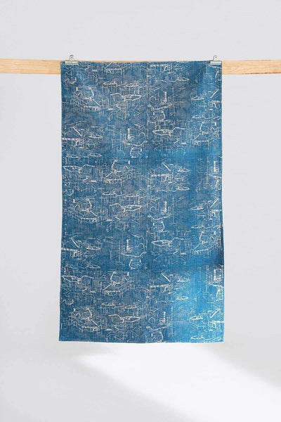 Blueprint Printed Rug (Blue)
