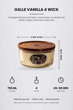 SCENTED CANDLES Galle Vanilla 4 Wick Scented Candle (750 ML)
