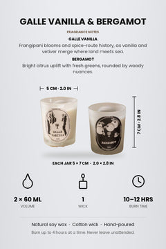 SCENTED CANDLES Galle Vanilla & Bergamot Scented Candle (60 ML)