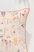 SHAMS & FLOOR CUSHIONS Garden Of Memories Parchment Beige Floor Cushion Cover (61 X 61 Cm)
