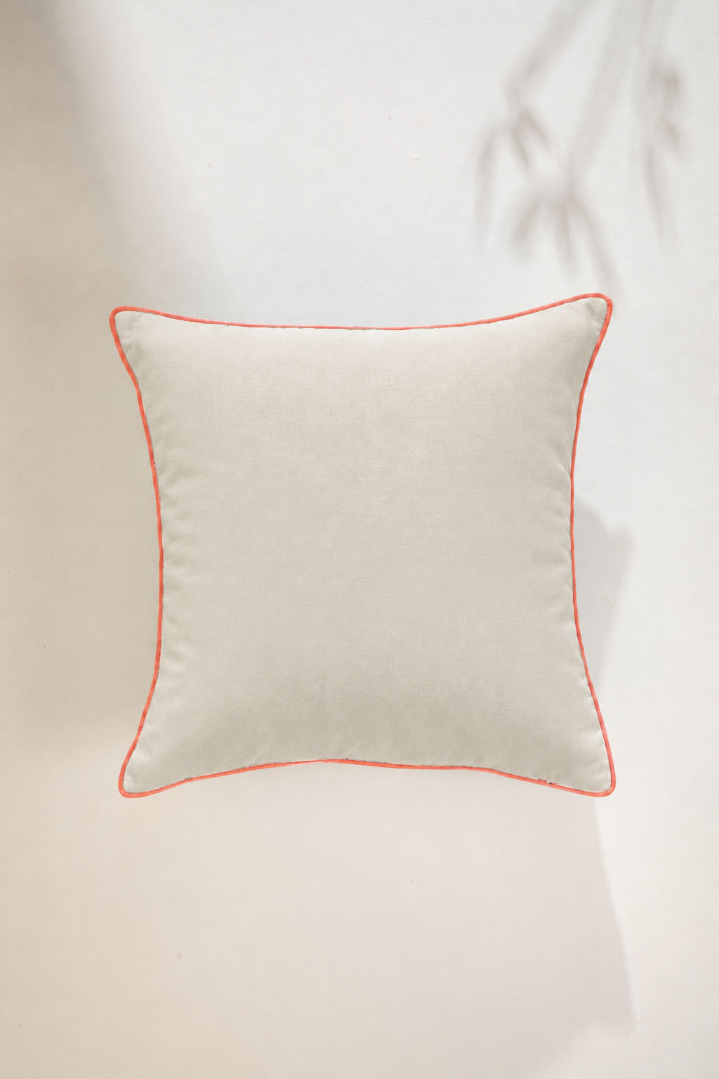 SHAMS & FLOOR CUSHIONS Garden Of Memories Parchment Beige Floor Cushion Cover (61 X 61 Cm)