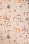 PRINT & PATTERN UPHOLSTERY FABRICS Garden Of Memories Printed Upholstery Fabric (Parchment Beige)