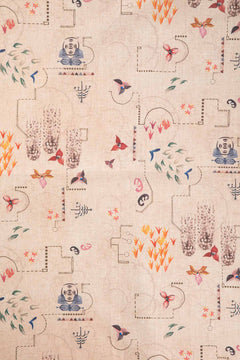 PRINT & PATTERN UPHOLSTERY FABRICS Garden Of Memories Printed Upholstery Fabric (Parchment Beige)