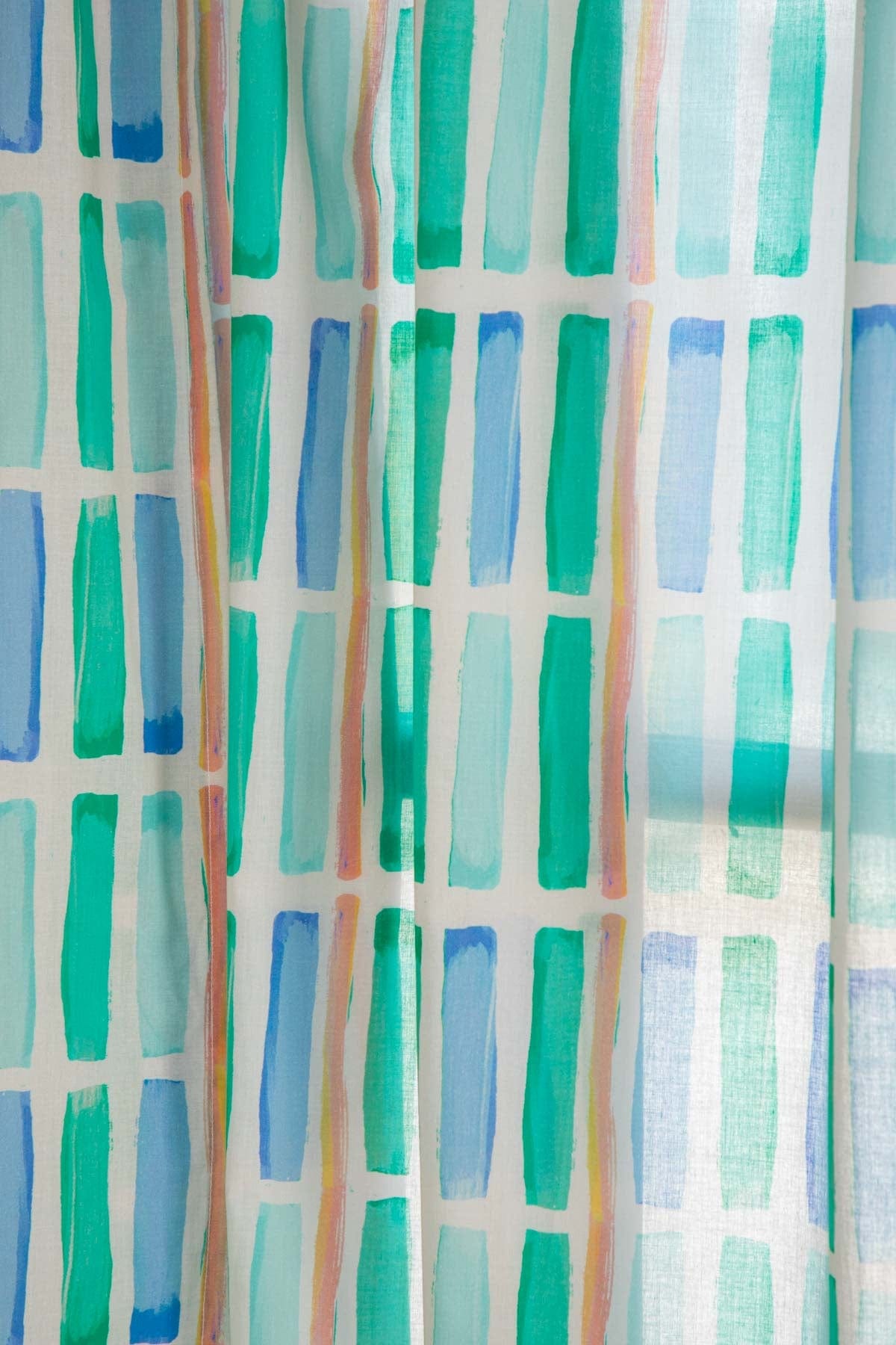 SWATCHES Geo Block Celadon Green Sheer Fabric Swatch