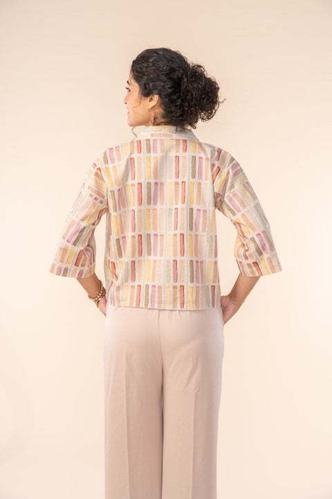 GEO BLOCKS CROP TOP SAND LINES