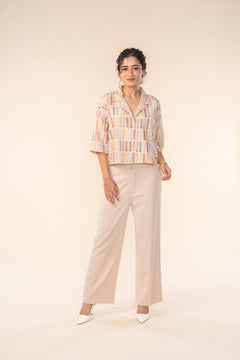 GEO BLOCKS CROP TOP SAND LINES
