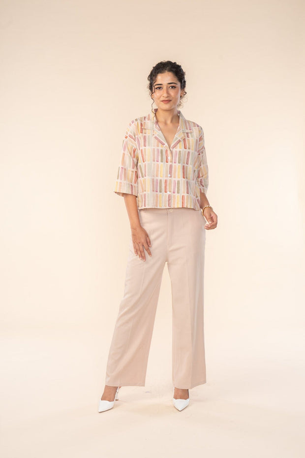 GEO BLOCKS CROP TOP SAND LINES