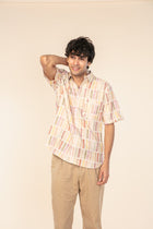 Geo Blocks Resort Shirt (Sand Lines)