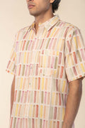 GEO BLOCKS RESORT SHIRT SAND LINES
