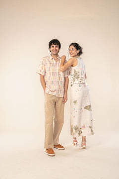 GEO BLOCKS RESORT SHIRT SAND LINES