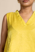 TOPS Glass Satin A-Line Top (Lime Luster)