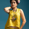 Glass Satin A-Line Top (Lime Luster)