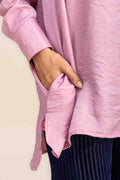 TOPS Glass Satin Easy Shirt (Pink)