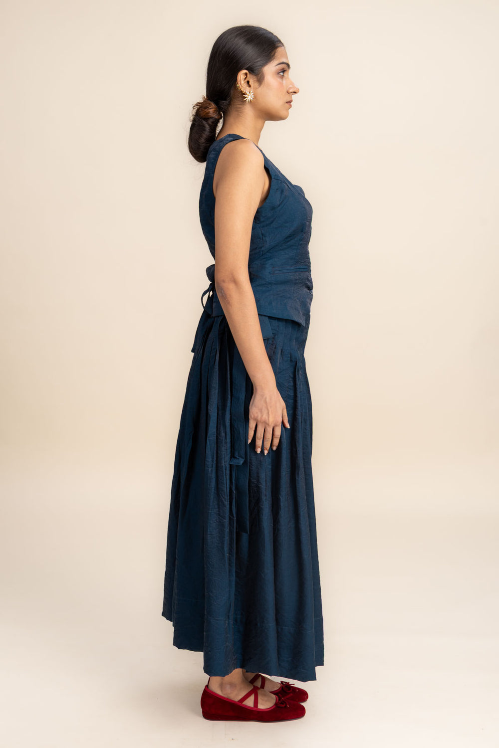 BOTTOMS Glass Satin Wrap Skirt (Teal Twinkle)