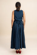 BOTTOMS Glass Satin Wrap Skirt (Teal Twinkle)