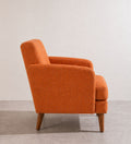 Upholstered Bundle Glider Accent Chair in Raffia Ginger Orange Fabric