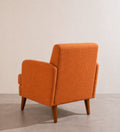 Upholstered Bundle Glider Accent Chair in Raffia Ginger Orange Fabric