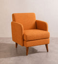Upholstered Bundle Glider Accent Chair in Raffia Ginger Orange Fabric