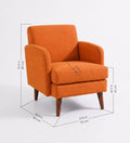 Upholstered Bundle Glider Accent Chair in Raffia Ginger Orange Fabric