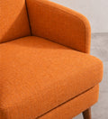 Upholstered Bundle Glider Accent Chair in Raffia Ginger Orange Fabric