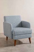 Upholstered Bundle Glider Accent Chair in Raffia Misty Grey Fabric