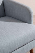 Upholstered Bundle Glider Accent Chair in Raffia Misty Grey Fabric