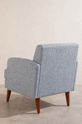 Upholstered Bundle Glider Accent Chair in Raffia Misty Grey Fabric