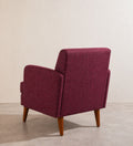 Upholstered Bundle Glider Accent Chair in Raffia Plum Red Fabric
