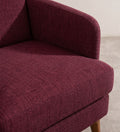 Upholstered Bundle Glider Accent Chair in Raffia Plum Red Fabric