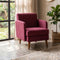 Glider Accent Chair in Raffia Plum Red Fabric