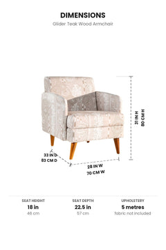 ARMCHAIRS & ACCENTS Glider Teak Wood Armchair