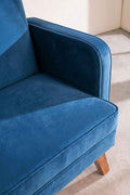 Upholstered Bundle Glider Sofa in Indigo Velvet Fabric