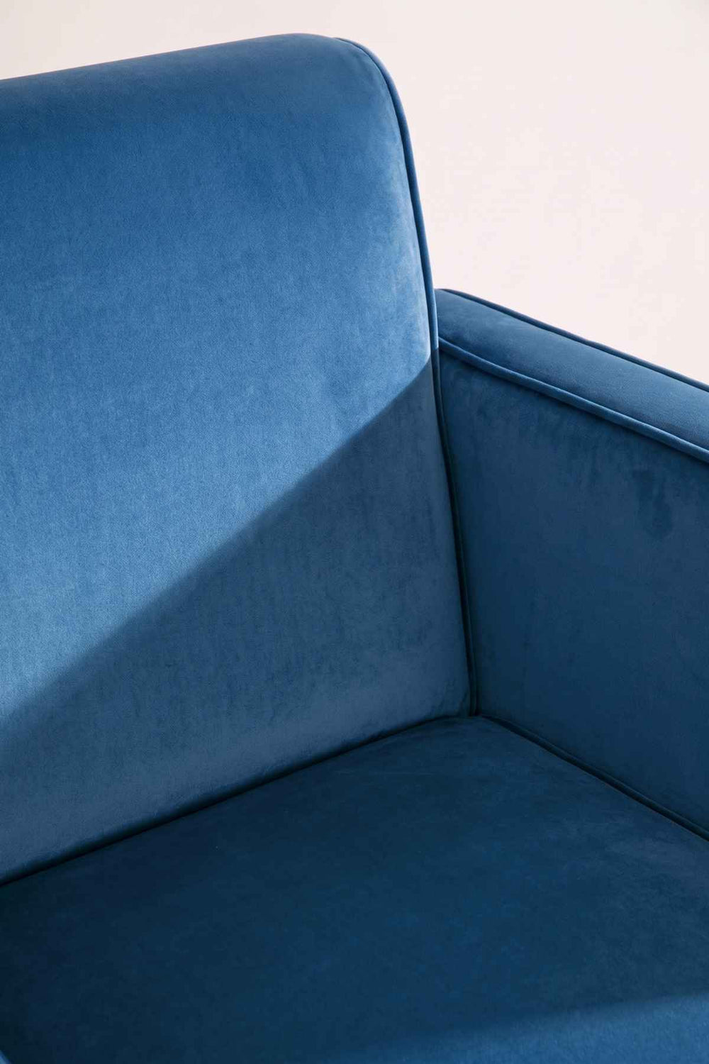 Upholstered Bundle Glider Sofa in Indigo Velvet Fabric