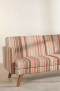 Upholstered Bundle Glider Sofa in Casual Horizon Striper Fabric