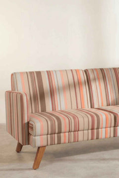 Upholstered Bundle Glider Sofa in Casual Horizon Striper Fabric