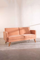 Glider Sofa in Peach Velvet Fabric
