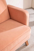 Upholstered Bundle Glider Sofa in Peach Velvet Fabric