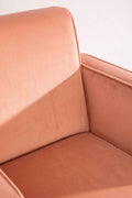 Upholstered Bundle Glider Sofa in Peach Velvet Fabric