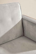 Upholstered Bundle Glider Sofa in Silver Velvet Fabric