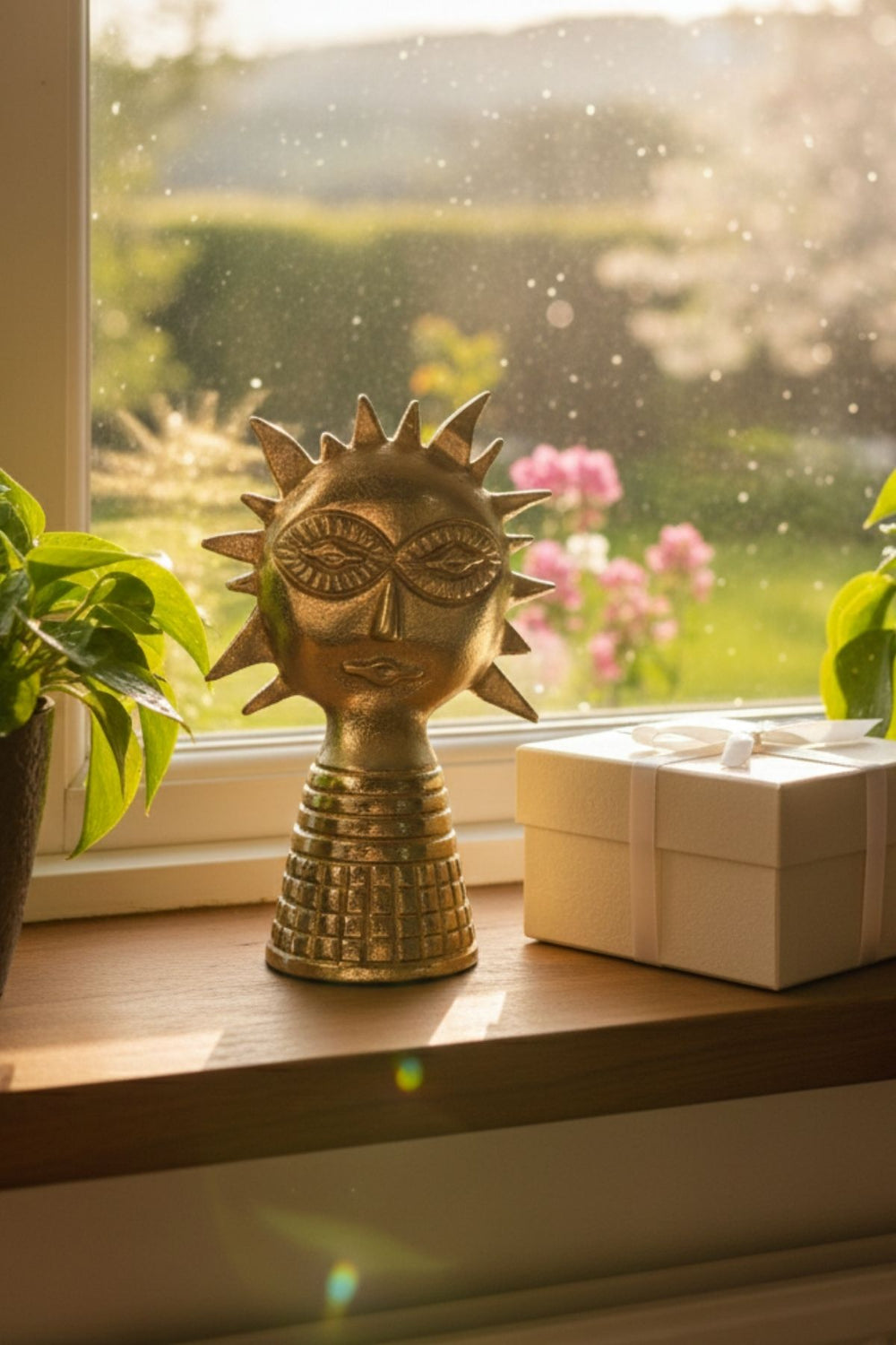 Red Star Sun Sculpture (Gold)