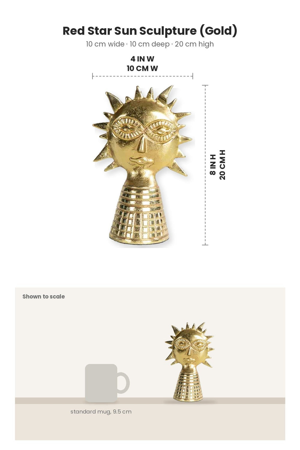 FIGURINES Red Star Sun Sculpture (Gold)