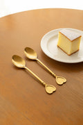 PERSONAL CUTLERY SET Golden Heart Dessert Spoon Set