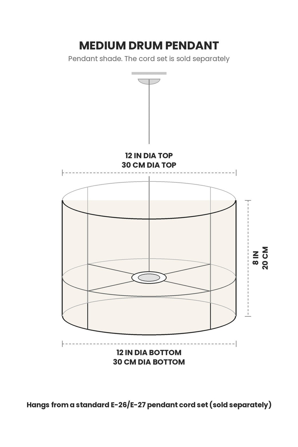 PENDANT LAMPS Montane Medium Drum Pendant (Green And White)