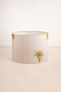 LAMPSHADES Temple Palms Large Drum Lampshade (Grey)