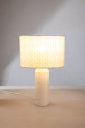 LAMPSHADES Circle Grid Medium Drum Lampshade (Grey)