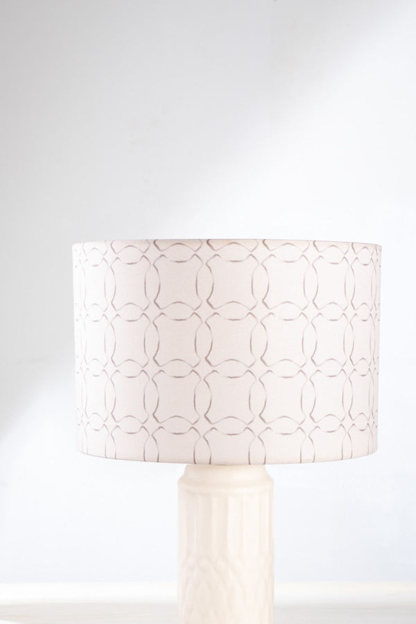 Circle Grid Medium Drum Lampshade (Grey)