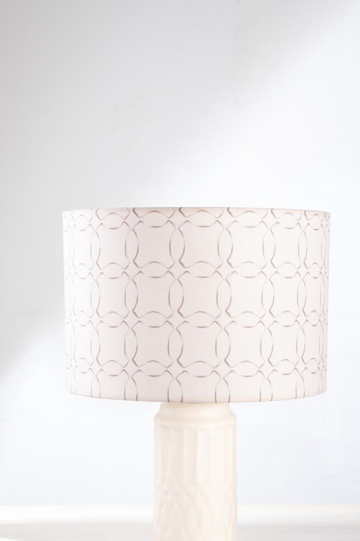 LAMPSHADES Circle Grid Medium Drum Lampshade (Grey)